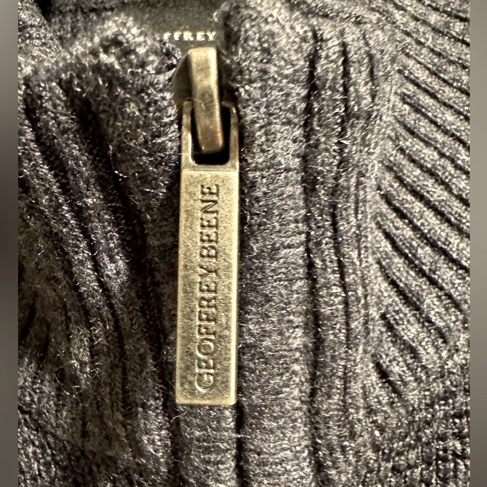 Geoffrey Beene cardigan sweater quarter zipper - Picture 3 of 5